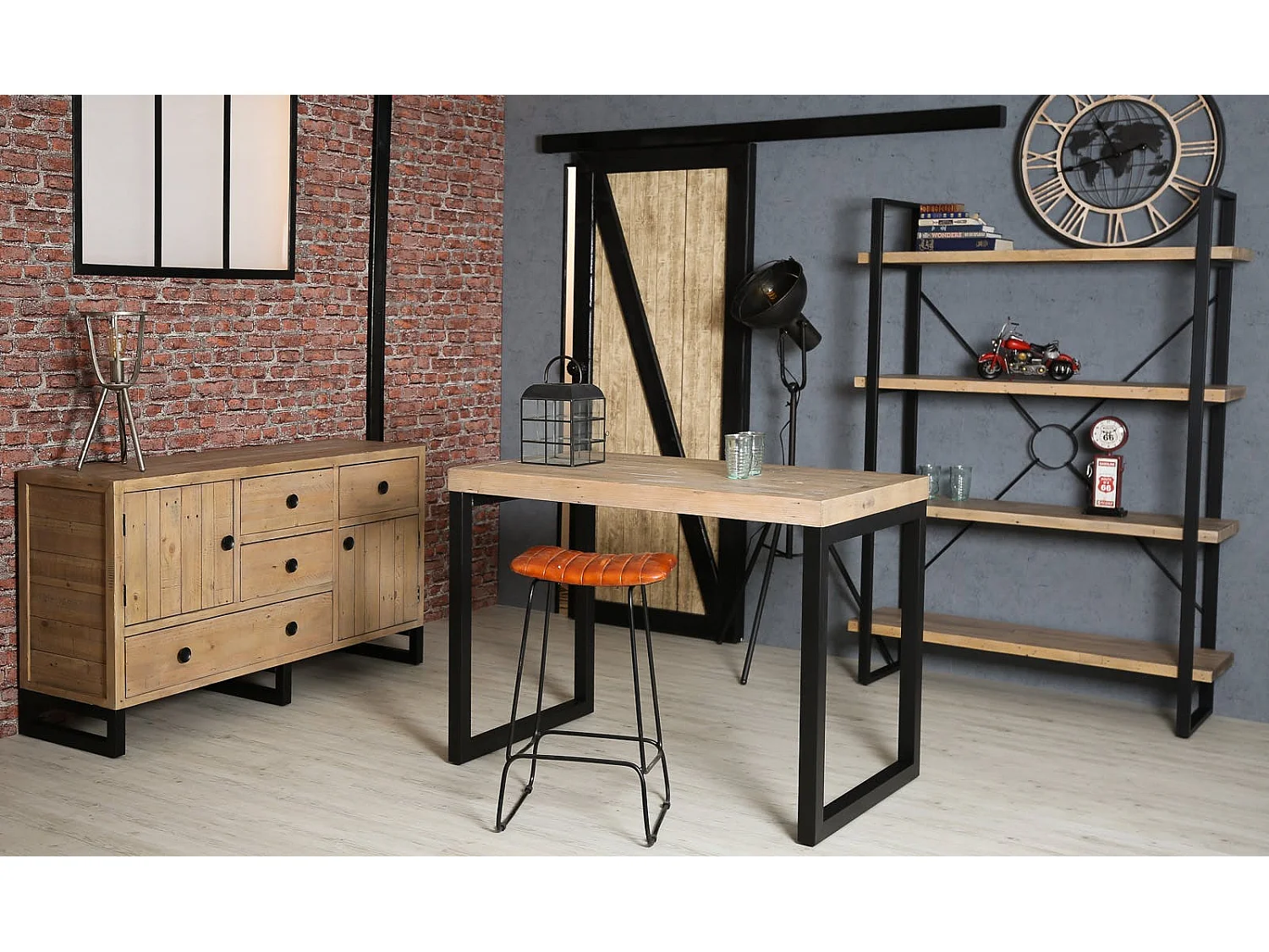 Meuble étagère en bois recyclé AUCKLAND