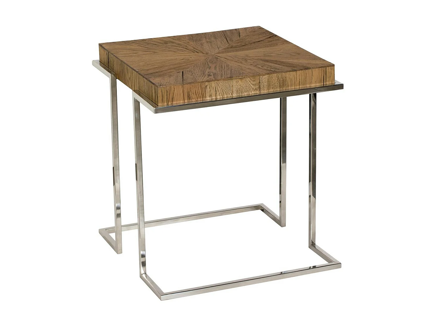 Bout de canapé bois de chêne acier RIVERSIDE