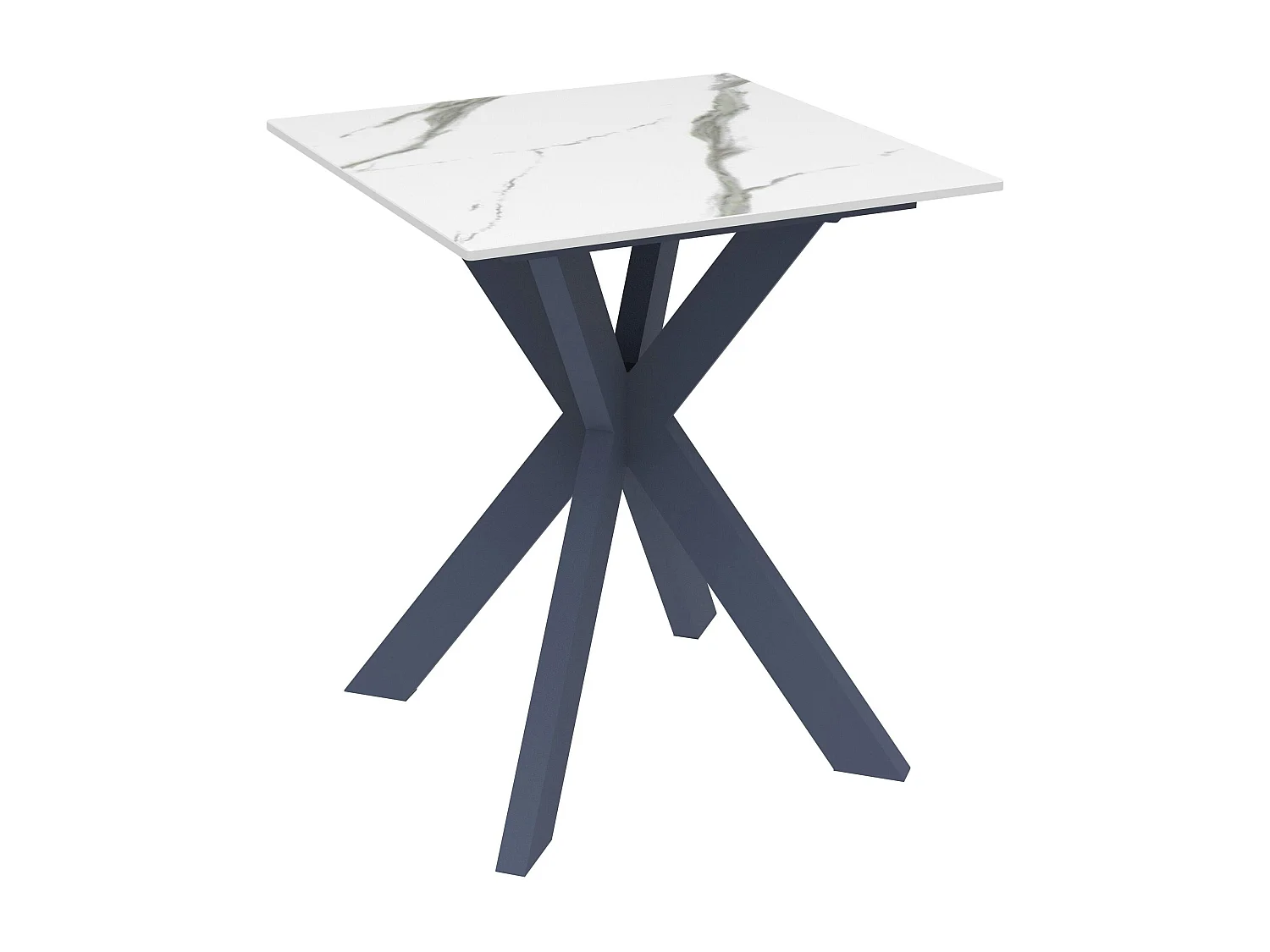 Bout de canapé design en céramique blanche marbrée OTTAWA