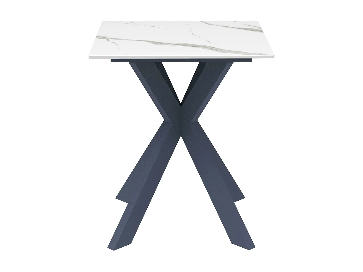 Bout de canapé design en céramique blanche marbrée OTTAWA