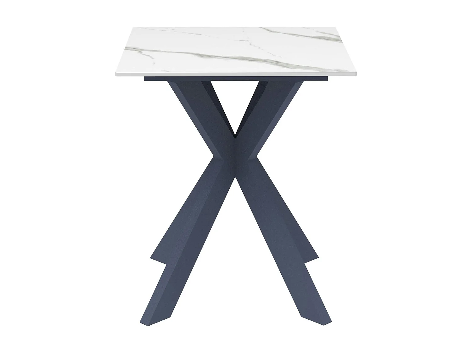 Bout de canapé design en céramique blanche marbrée OTTAWA