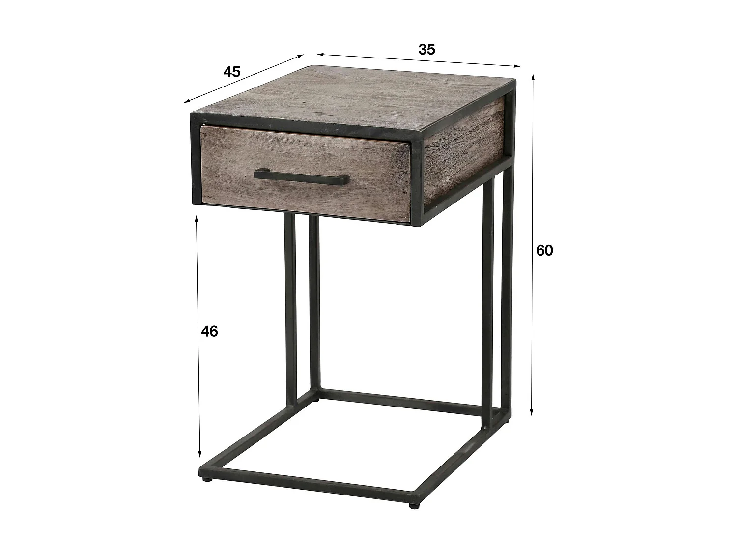 Bout de canapé bois grisé OBAN