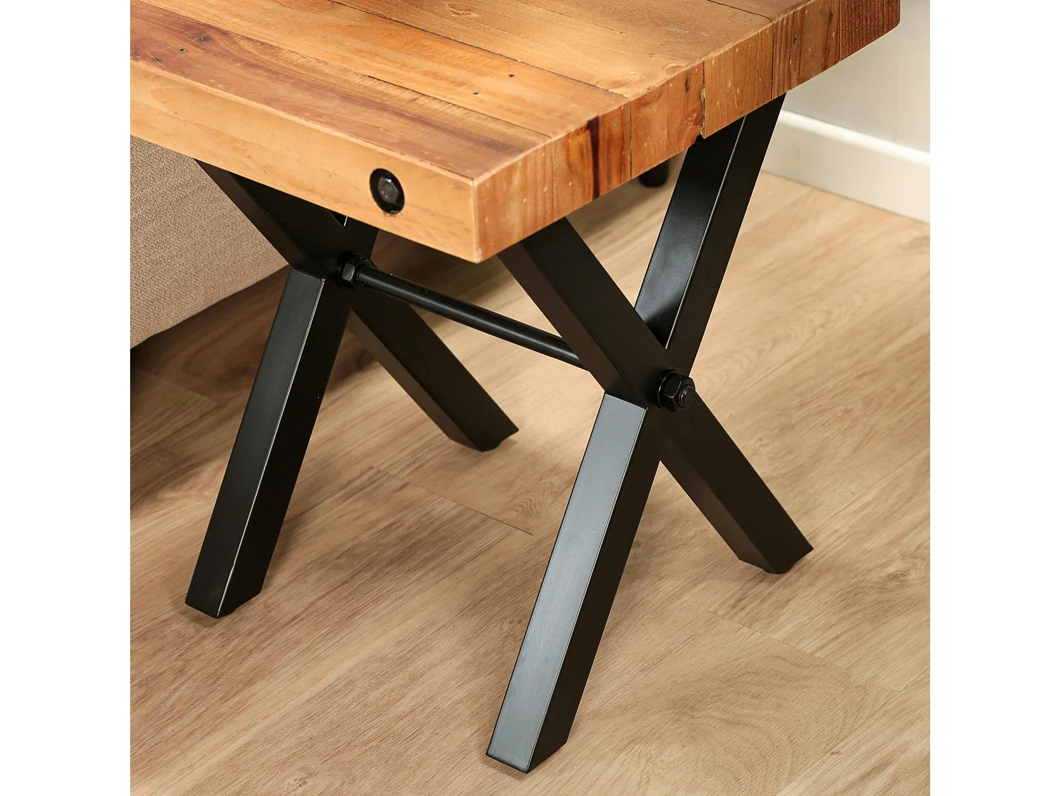 Bout de canapé industriel en bois recyclé CALGARY