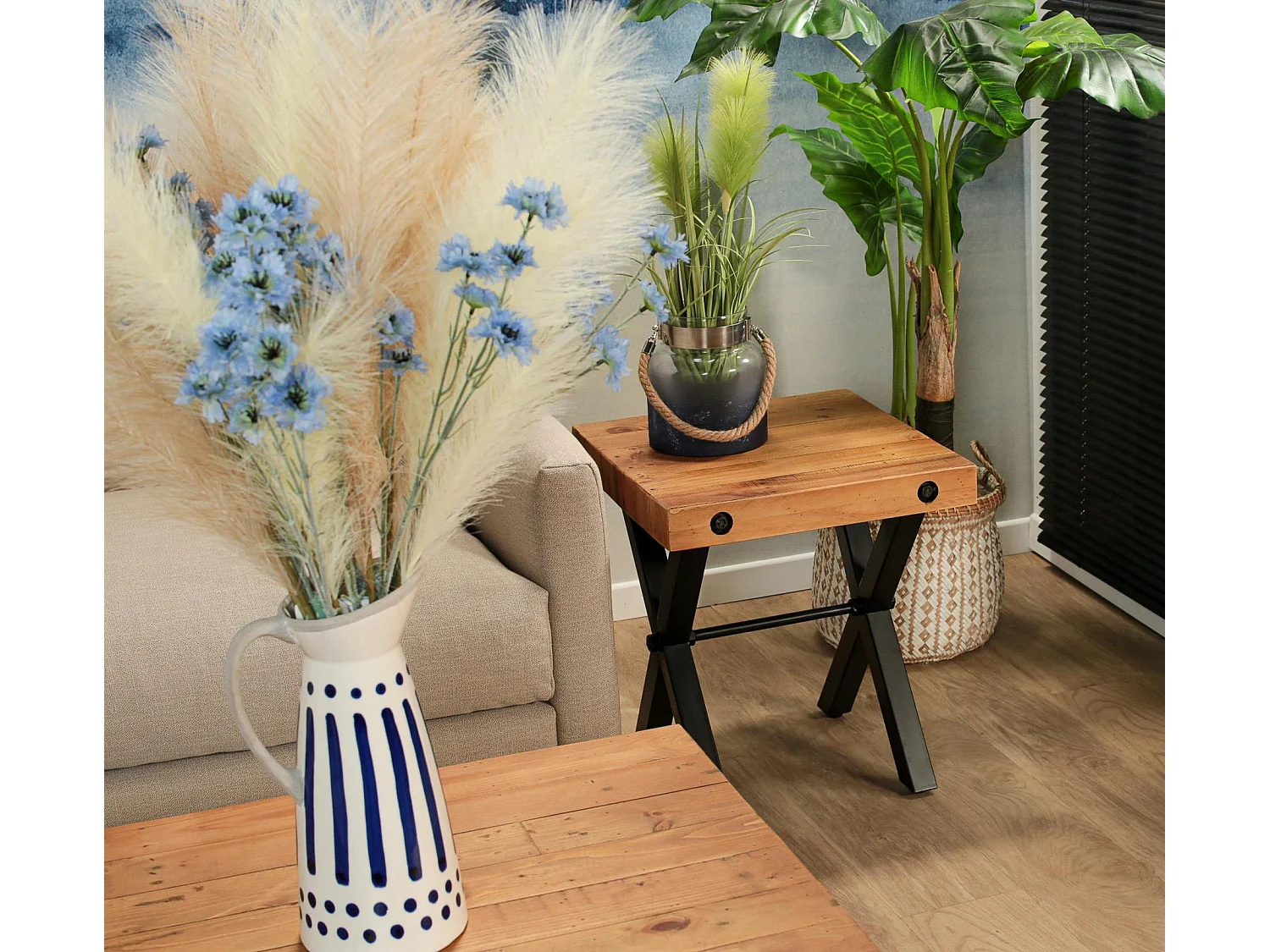 Bout de canapé industriel en bois recyclé CALGARY