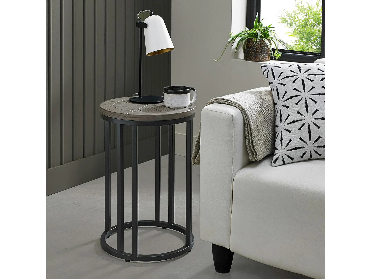 Table bout de canapé rond HOUSTON