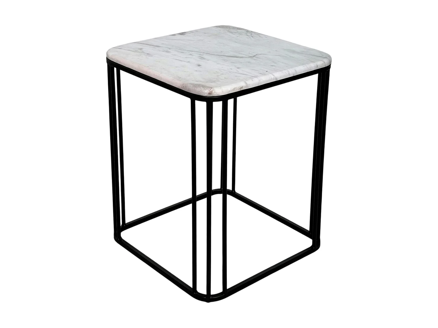 Sellette carrée plateau en marbre (lot de 2)