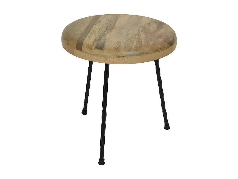 Table d'appoint ronde en bois de manguier 33 cm