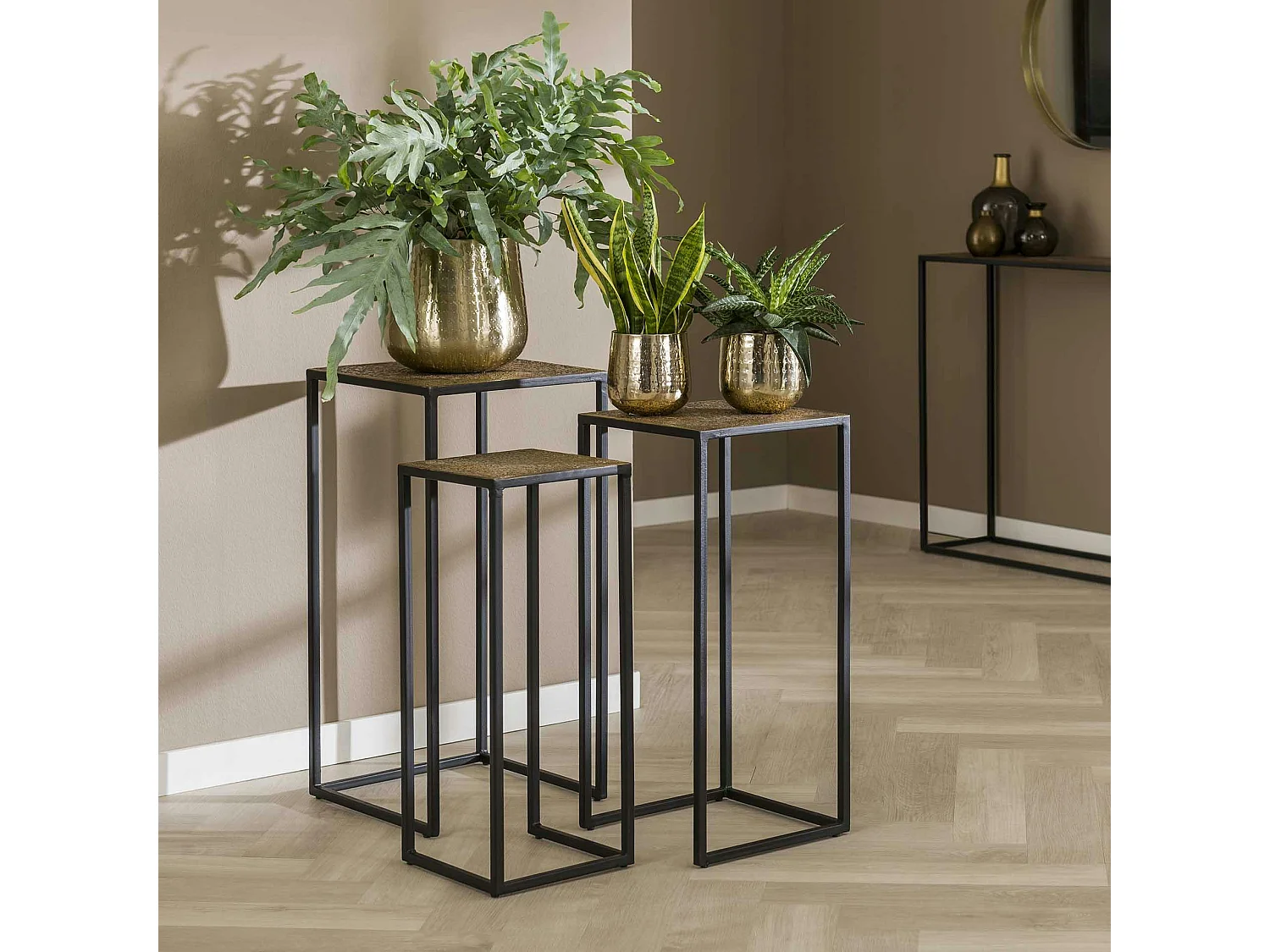 Sellettes noir et or NOVA (lot de 3)