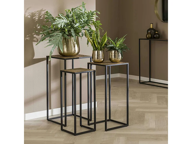 Sellettes noir et or NOVA (lot de 3)