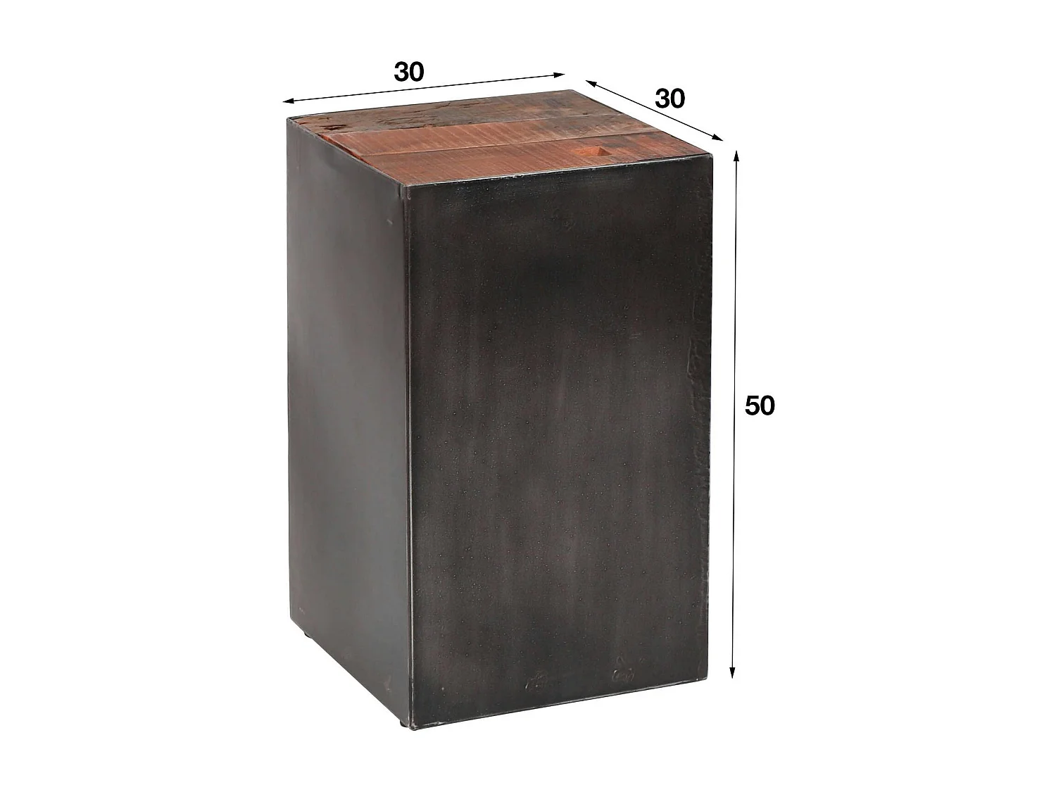 Porte-plante bois et métal patiné style industriel SHEFFIELD