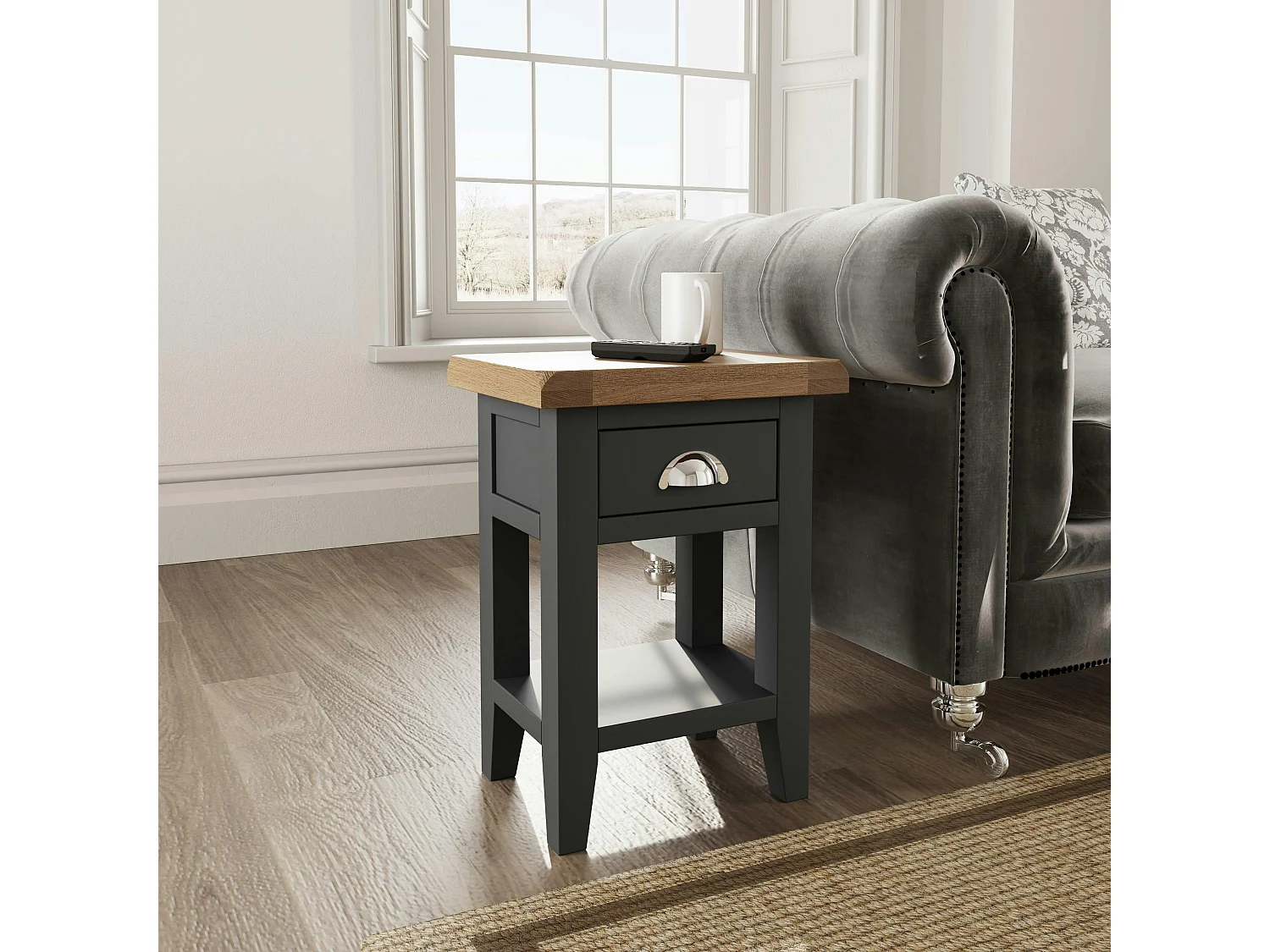 Bout de canapé en bois finition charbon COVENTRY