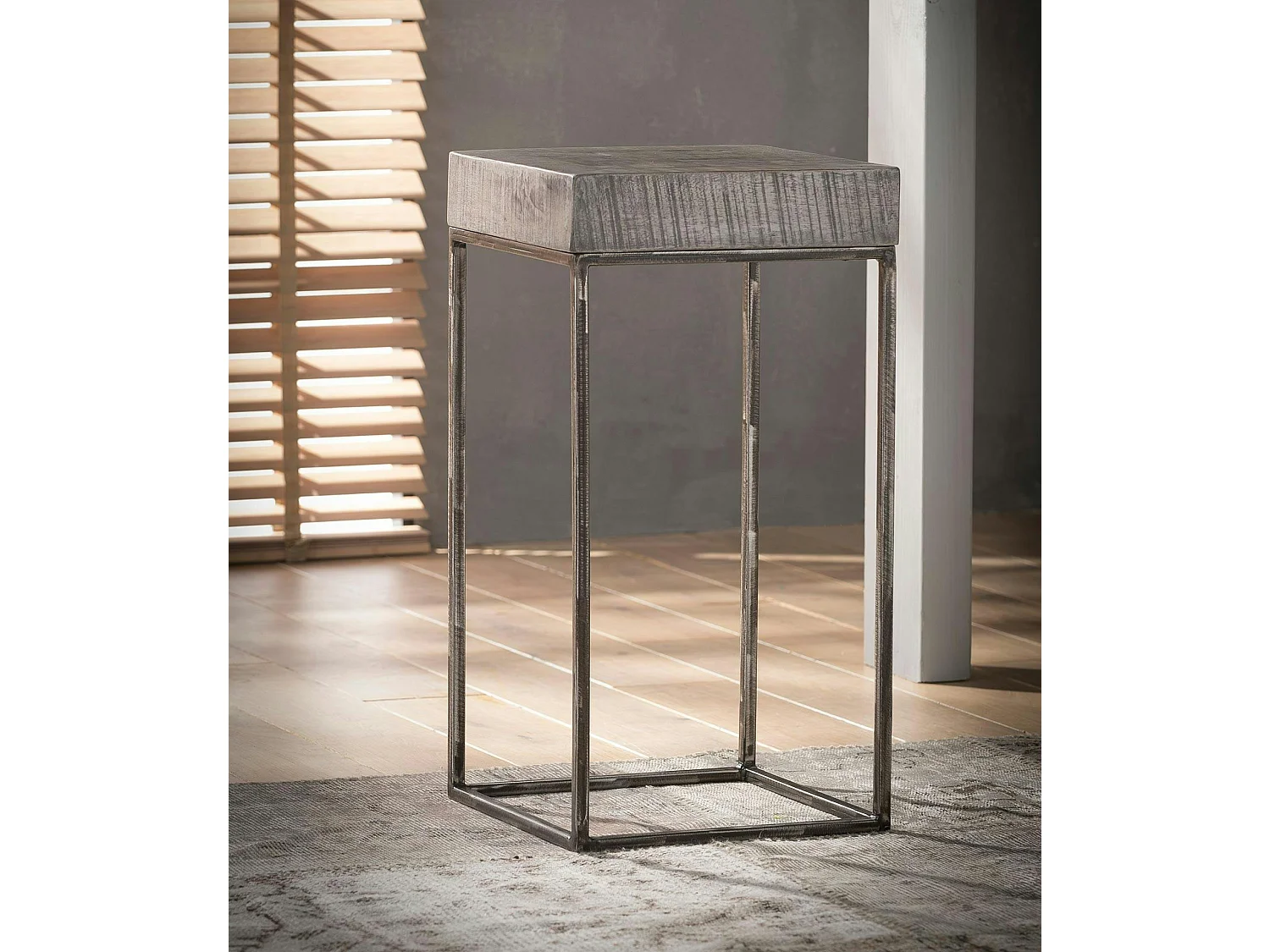 Sellette bois de manguier gris 70 cm LUCKNOW