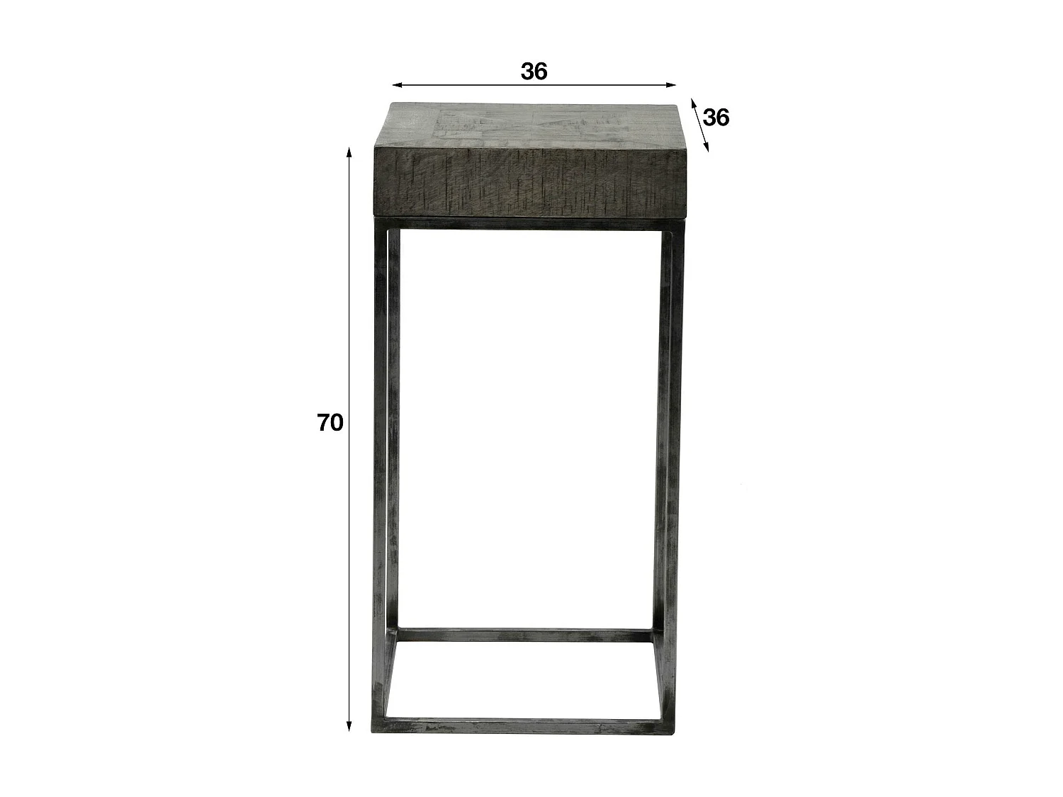 Sellette bois de manguier gris 70 cm LUCKNOW