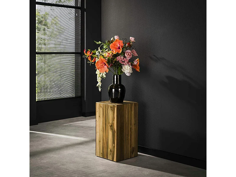 Sellette en bois de teck recyclé forme carrée 65 cm