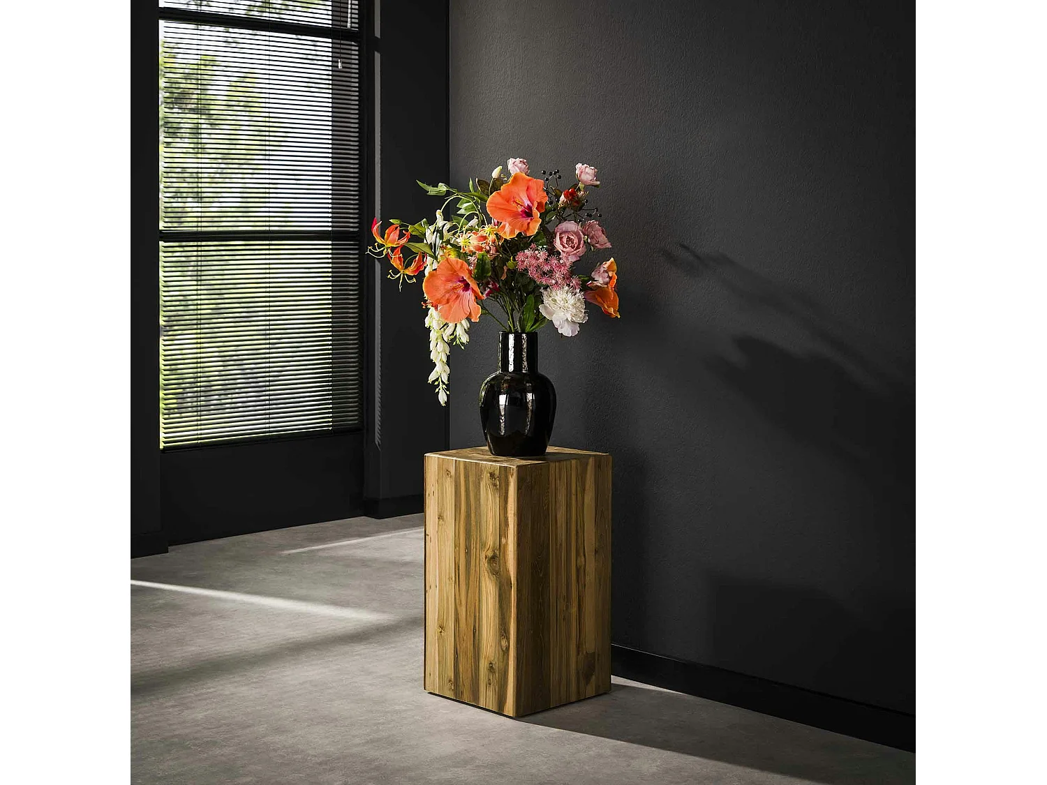 Sellette en bois de teck recyclé forme carrée 65 cm