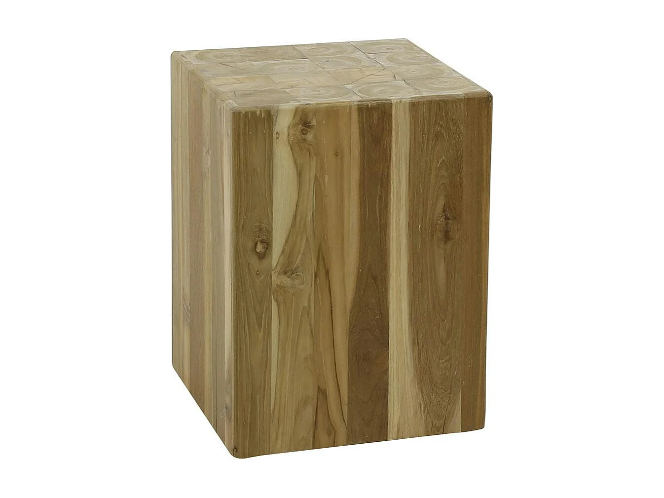 Sellette en bois de teck recyclé forme carrée 45 cm