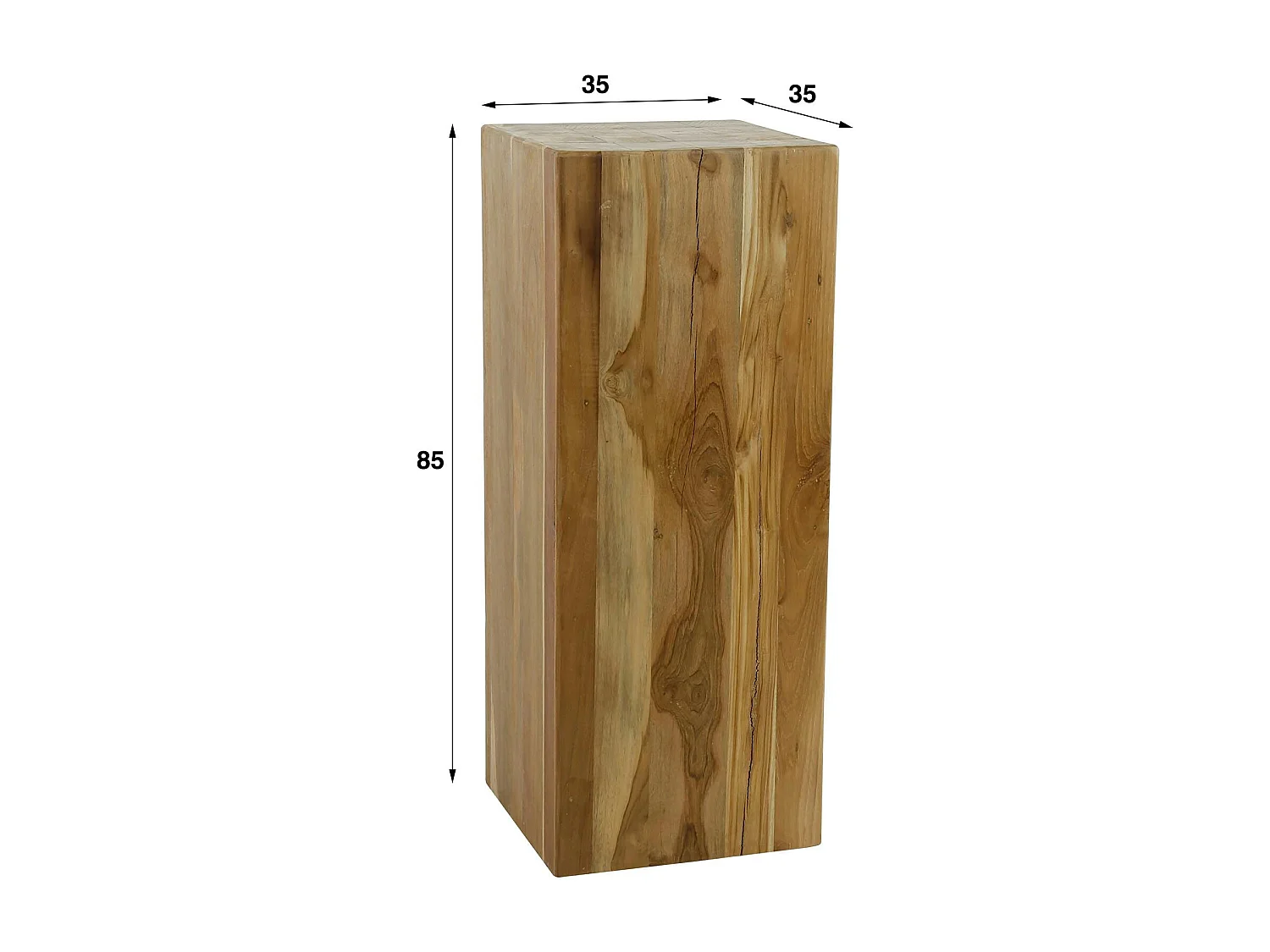 Sellette en bois de teck recyclé forme carrée 85 cm
