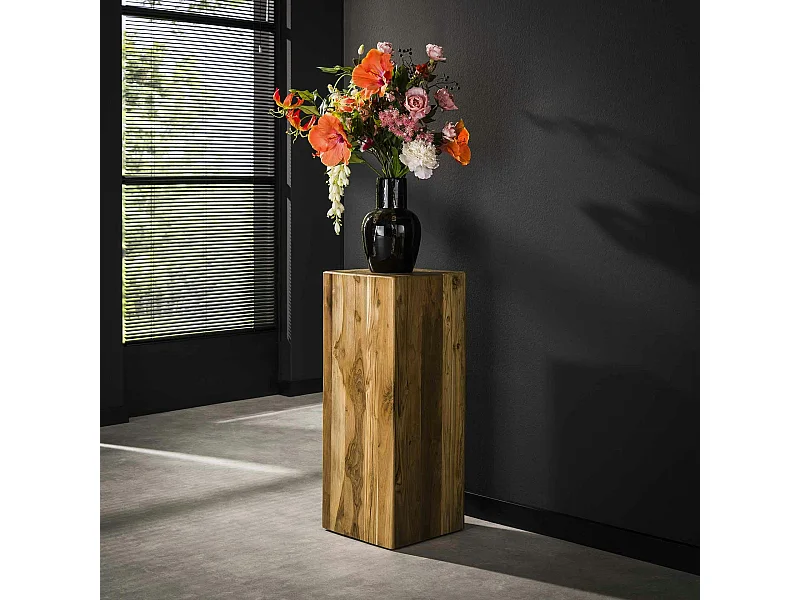 Sellette en bois de teck recyclé forme carrée 85 cm