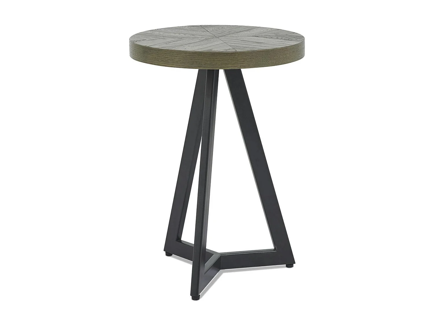 Bout de canapé rond en marqueterie de chêne ARLINGTON