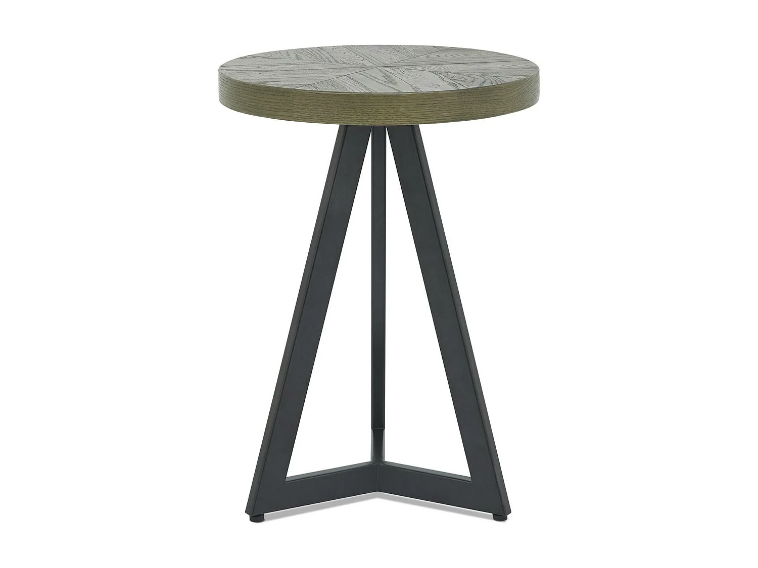 Bout de canapé rond en marqueterie de chêne ARLINGTON