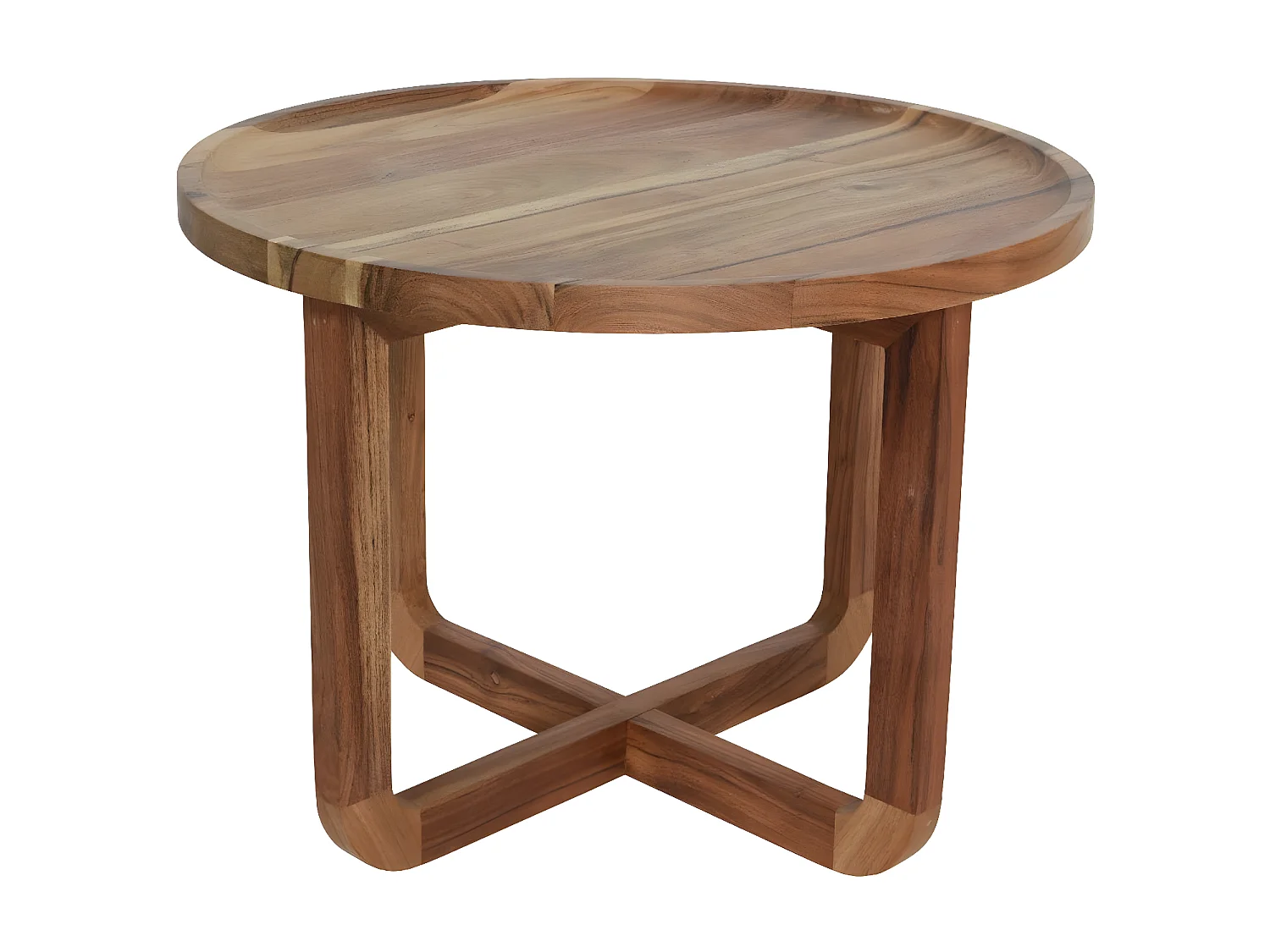 Bout de canapé rond en bois d'acacia FSC D 55 cm