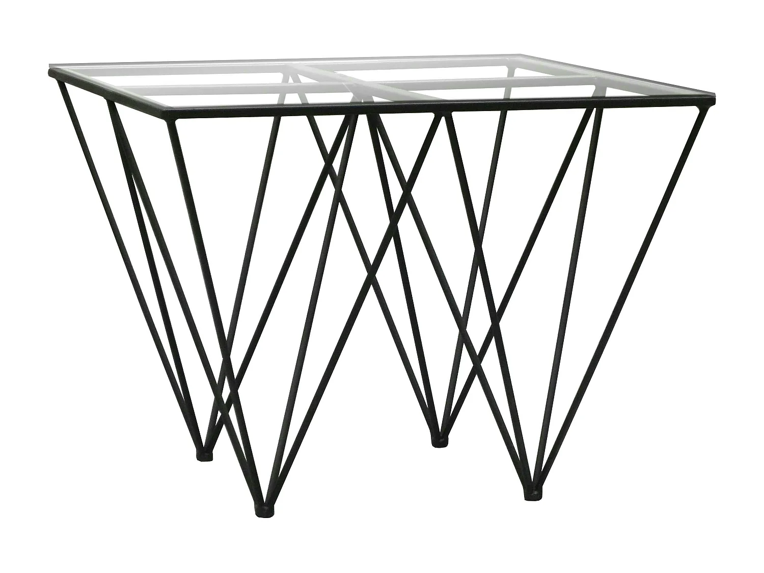 Table d'appoint Bout de Canapé Design verre et métal LOUVRE