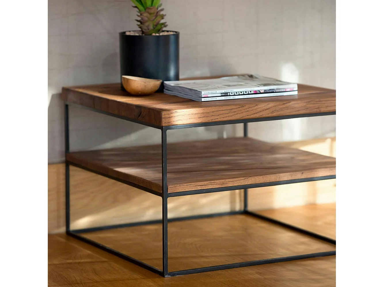 Bout de canapé chêne massif OKA