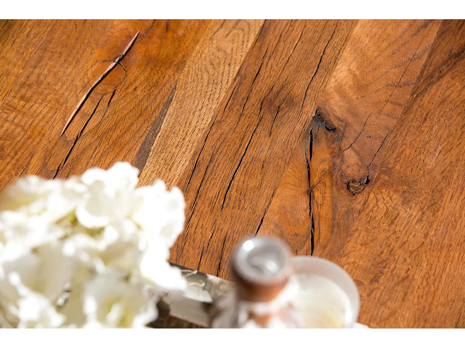 Bout de canapé chêne massif OKA