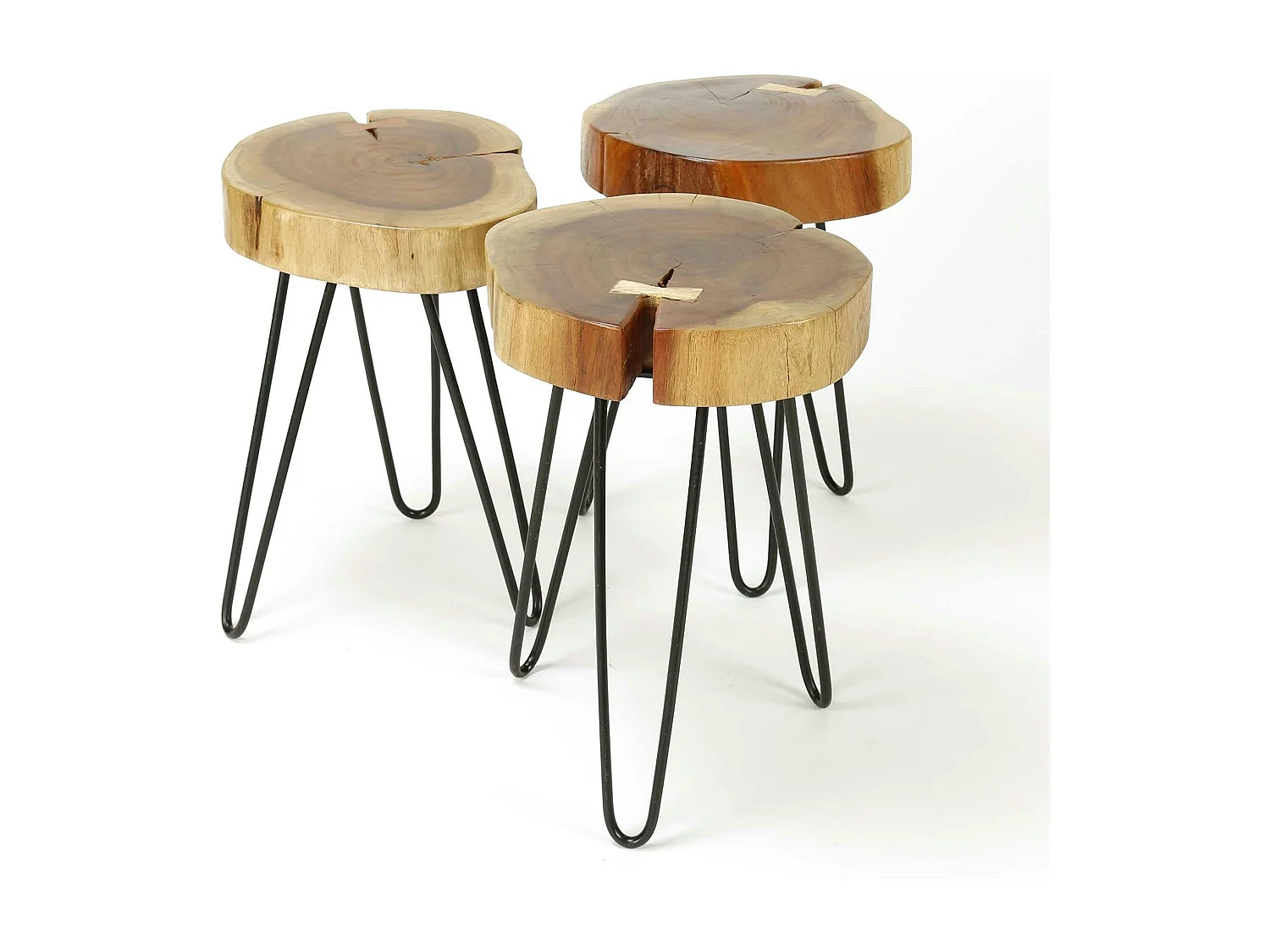 Table d'appoint tronc d'arbre acacia CANADA