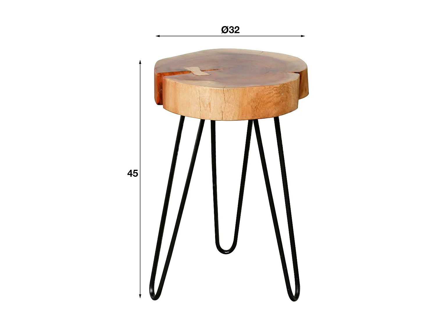 Table d'appoint tronc d'arbre acacia CANADA