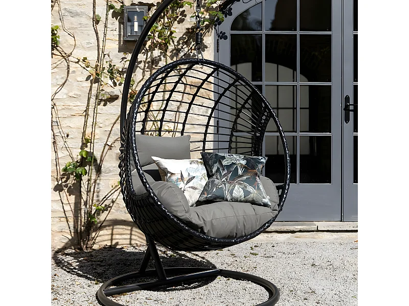 Fauteuil suspendu résine noire SOUTH BEACH