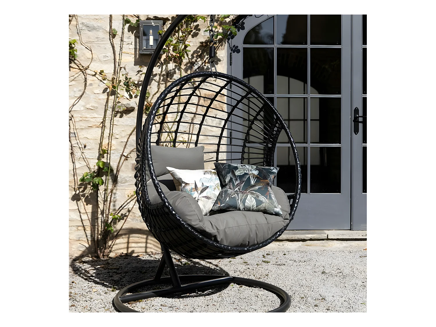 Fauteuil suspendu résine noire SOUTH BEACH