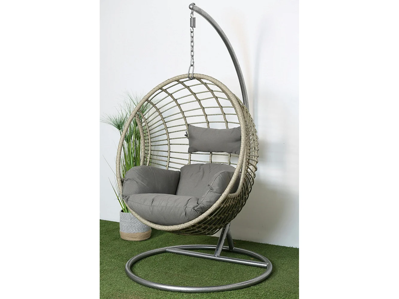 Fauteuil suspendu gris forme ronde SOUTH BEACH