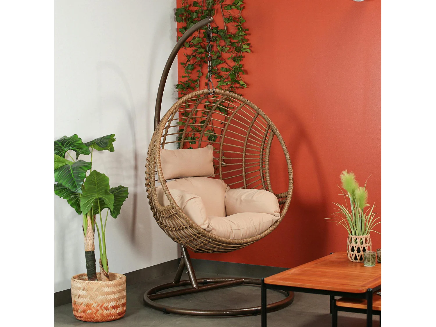 Fauteuil suspendu rond finition naturelle SOUTH BEACH