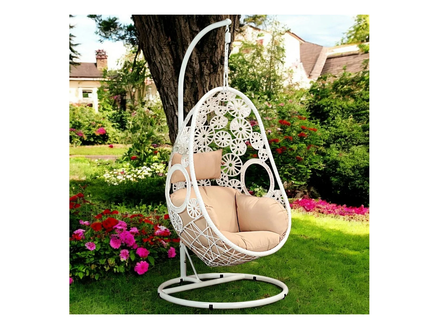 Fauteuil œuf suspendu blanc SOUTH BEACH