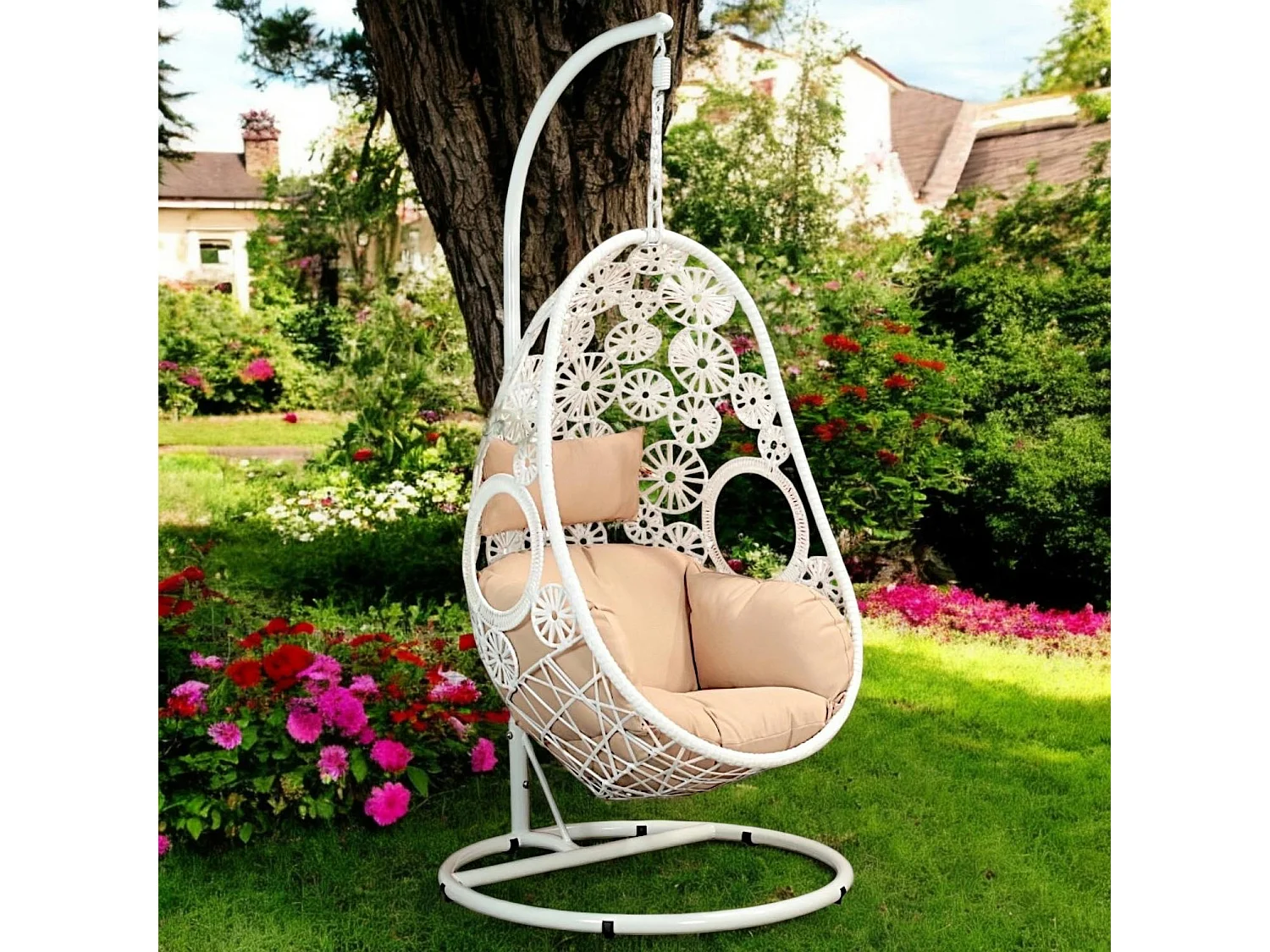 Fauteuil œuf suspendu blanc SOUTH BEACH