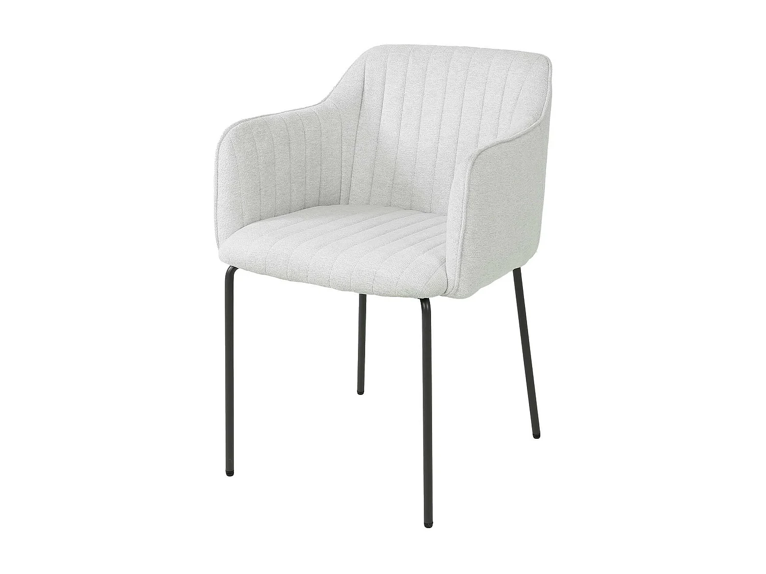 Fauteuil de table blanc en tissu à larges côtes (lot de 2) NOVA