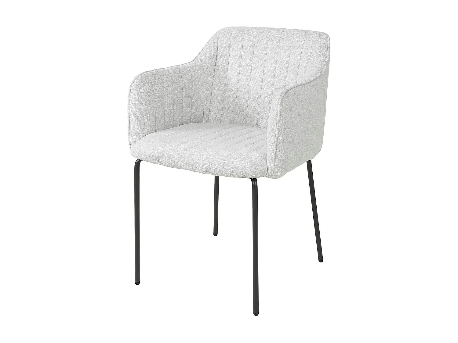 Fauteuil de table blanc en tissu à larges côtes (lot de 2) NOVA