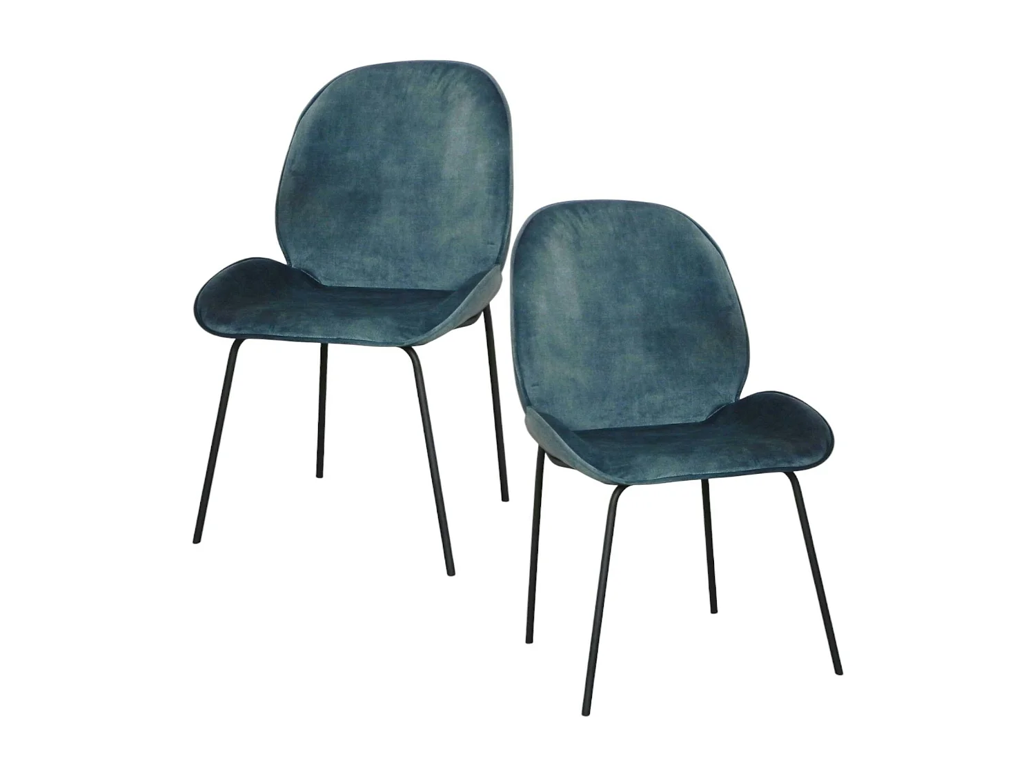 Chaise contemporaine en velours bleu glacier FLORENCE (lot 2)