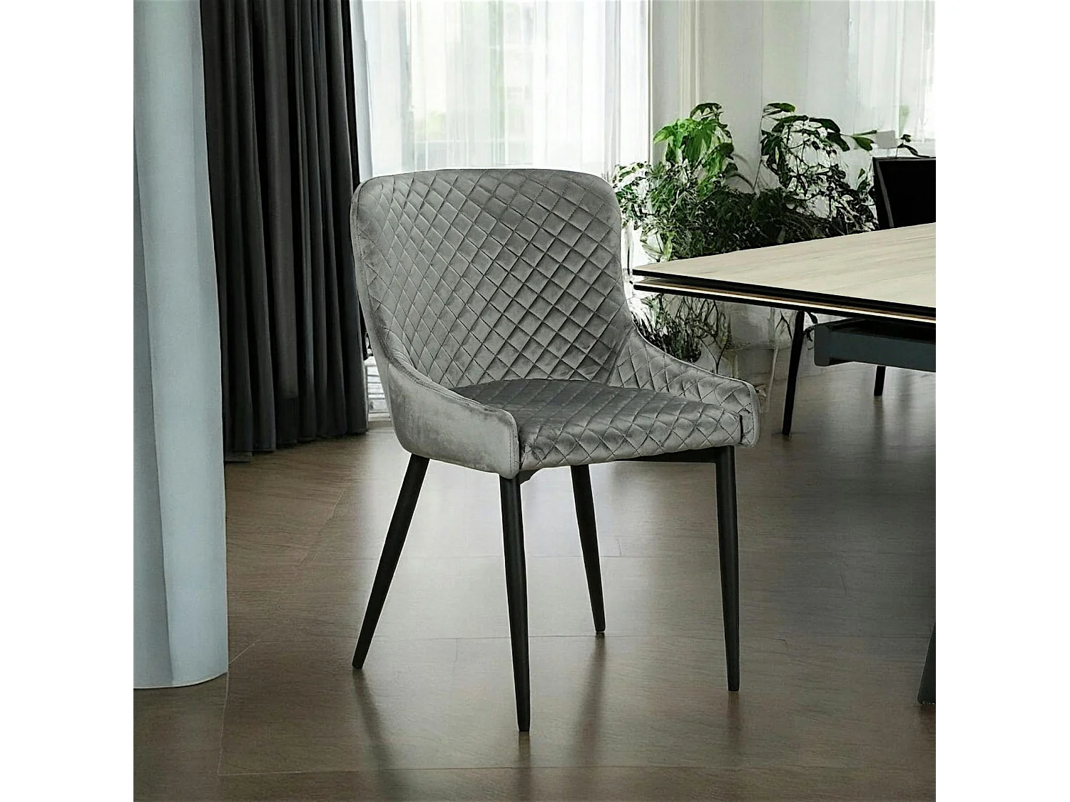 Chaise grise en velours (lot de 2) ARLINGTON