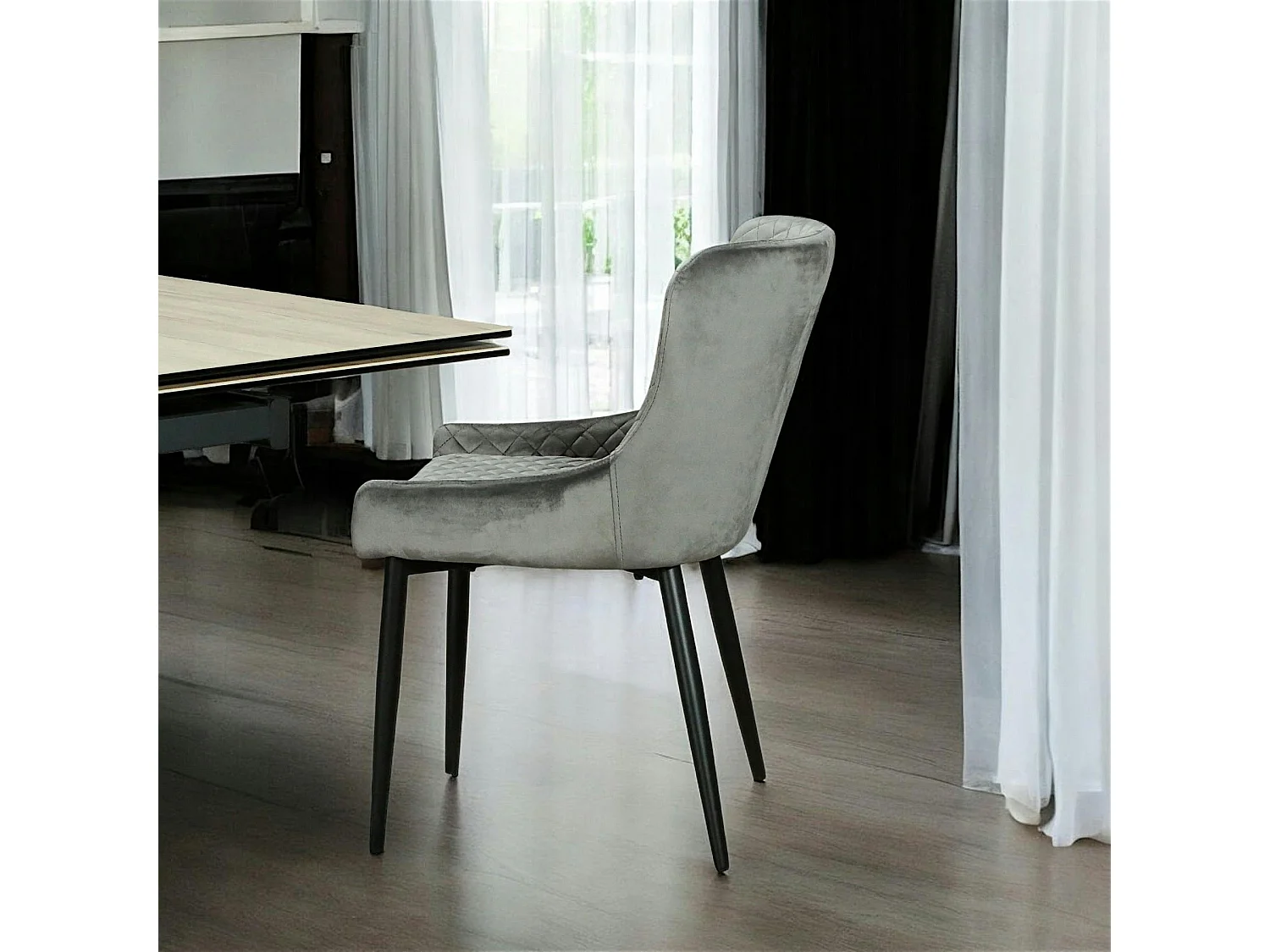 Chaise grise en velours (lot de 2) ARLINGTON