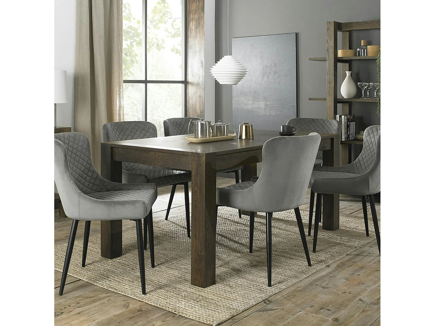 Chaise grise en velours (lot de 2) ARLINGTON