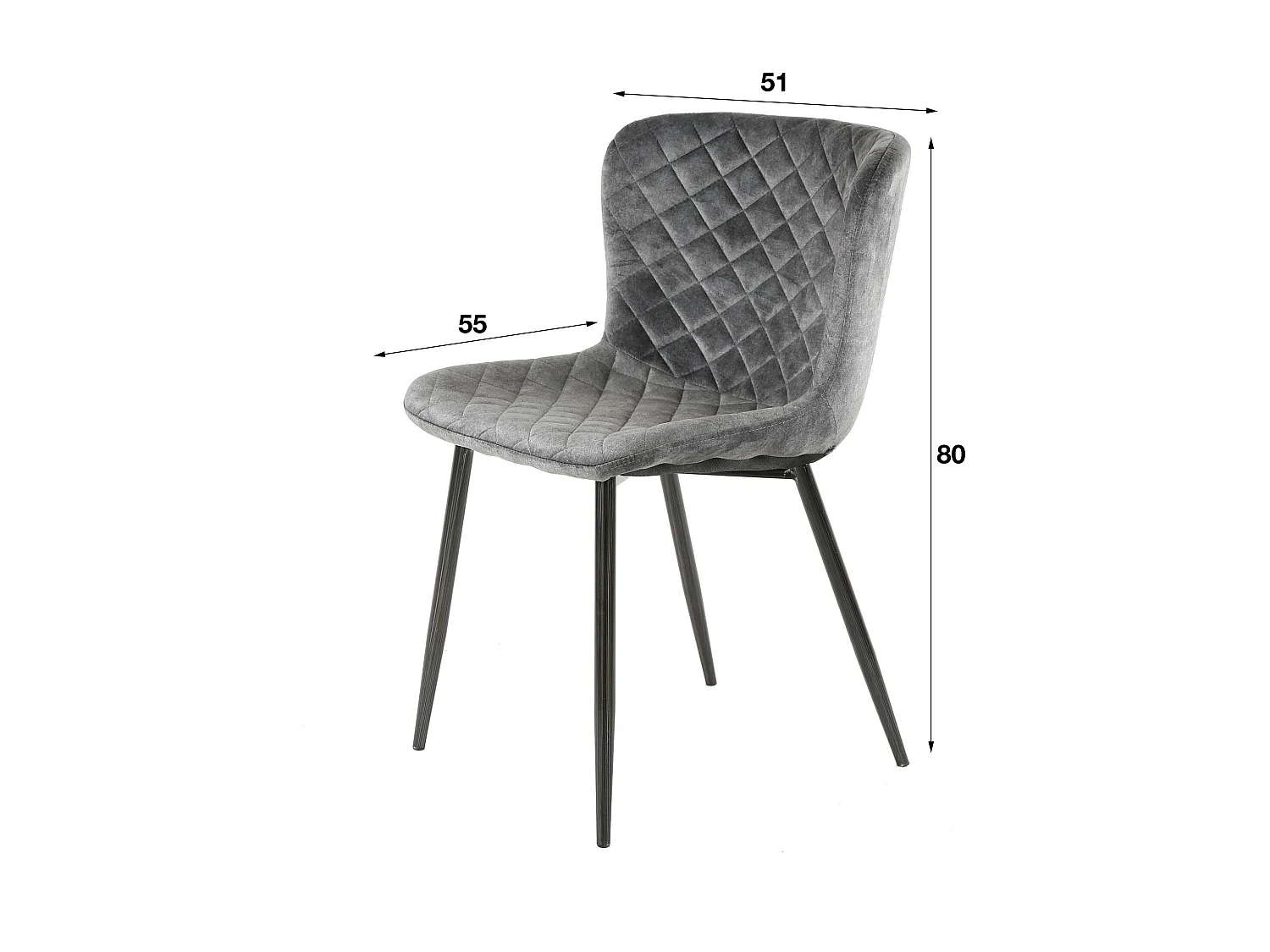 Chaise en velours piqué bleu (lot de 2) MELBOURNE