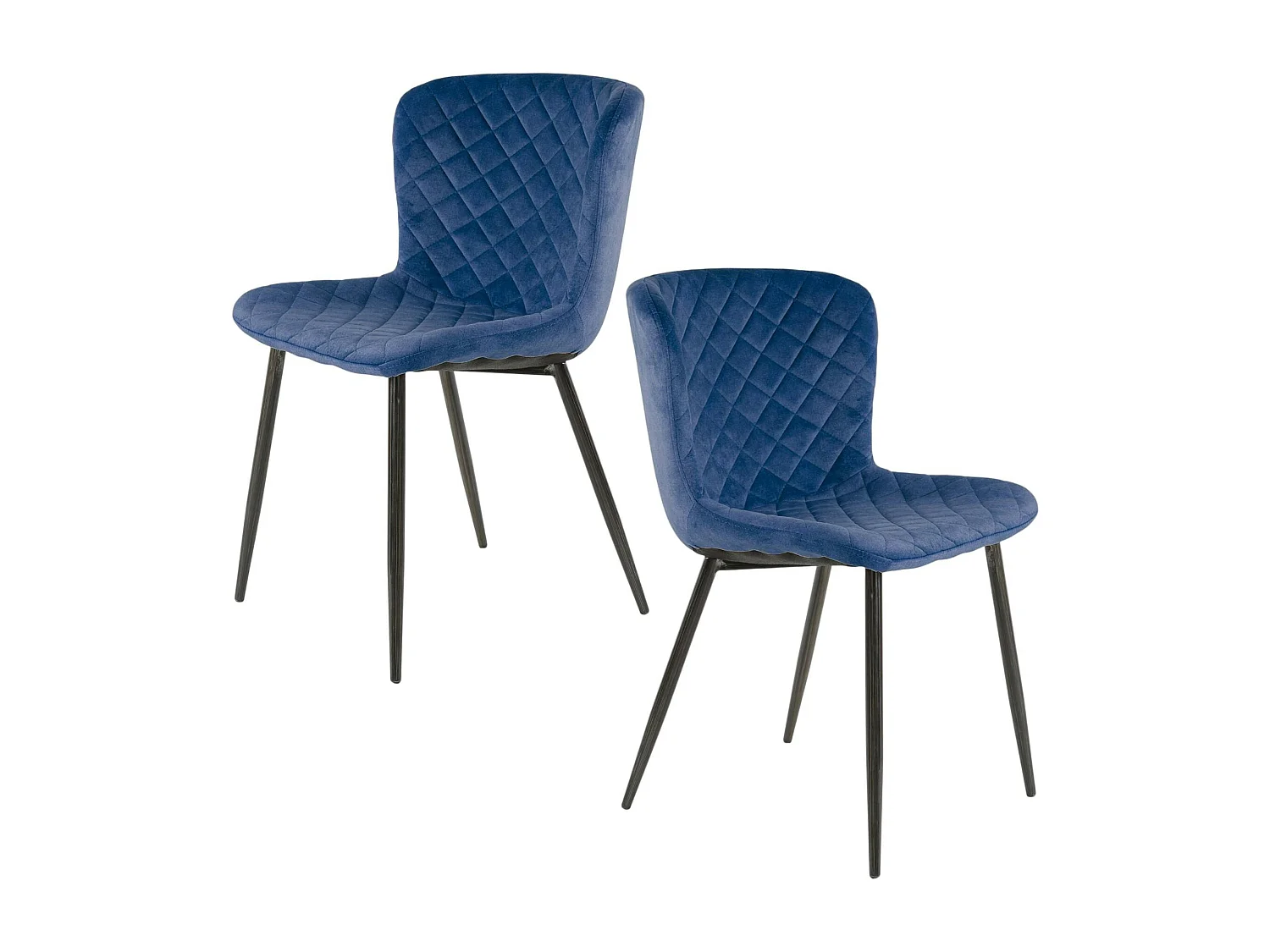 Chaise en velours piqué bleu (lot de 2) MELBOURNE