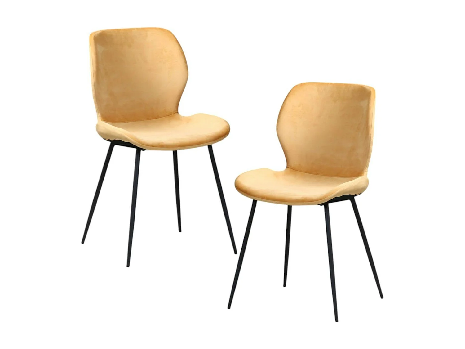 Chaise en velours jaune style moderne (lot de 2) MELBOURNE