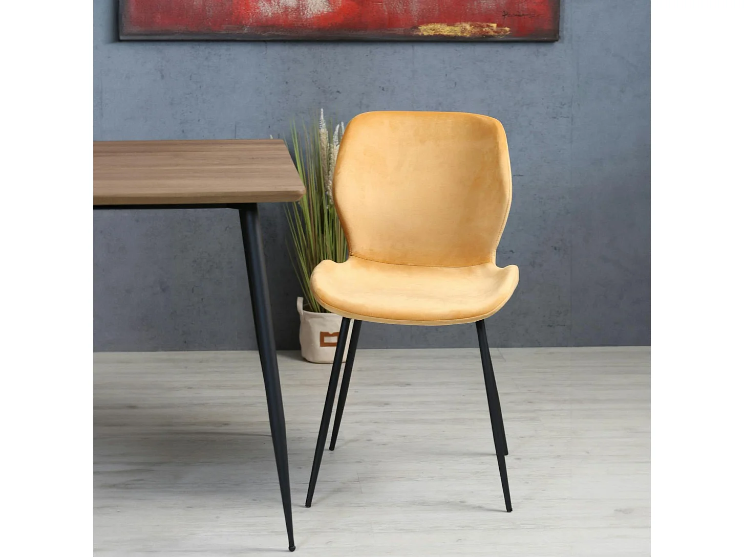 Chaise en velours jaune style moderne (lot de 2) MELBOURNE