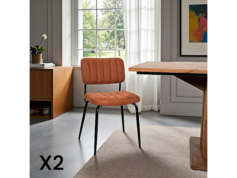 Chaise vintage rouille FAIRLIE (lot de 2)