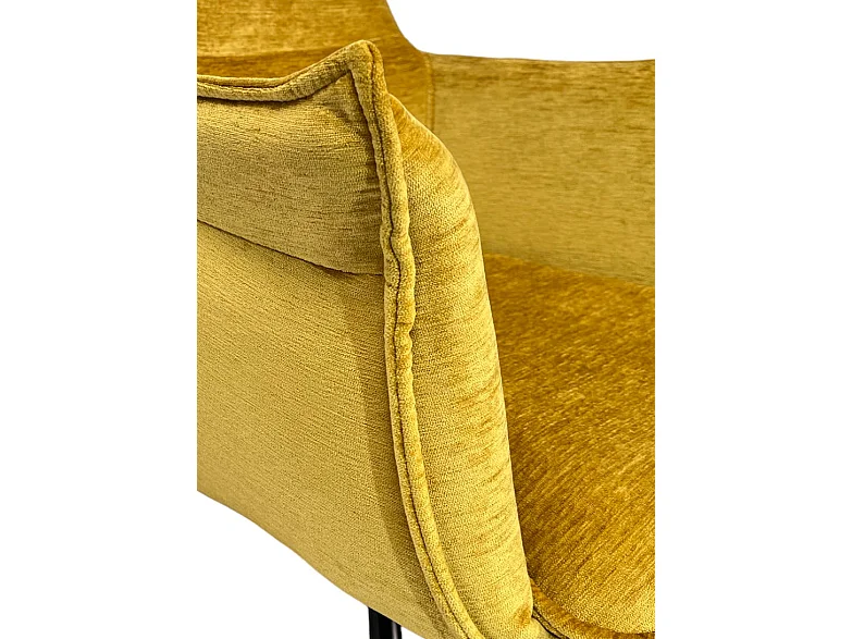 Fauteuil de table en velours doré avec retour (lot de 2) PALERME