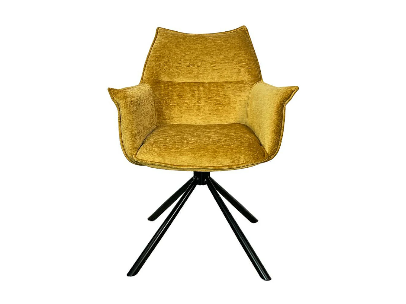 Fauteuil de table en velours doré avec retour (lot de 2) PALERME