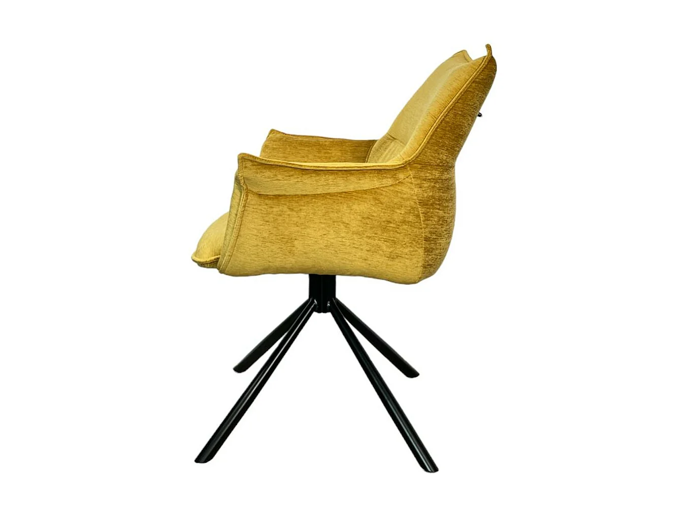 Fauteuil de table en velours doré avec retour (lot de 2) PALERME